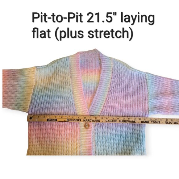 BLANKNYC I Hope So Multicolored Rainbow Pastel Dreamy Romantic Cardigan XL EUC - Picture 9 of 15